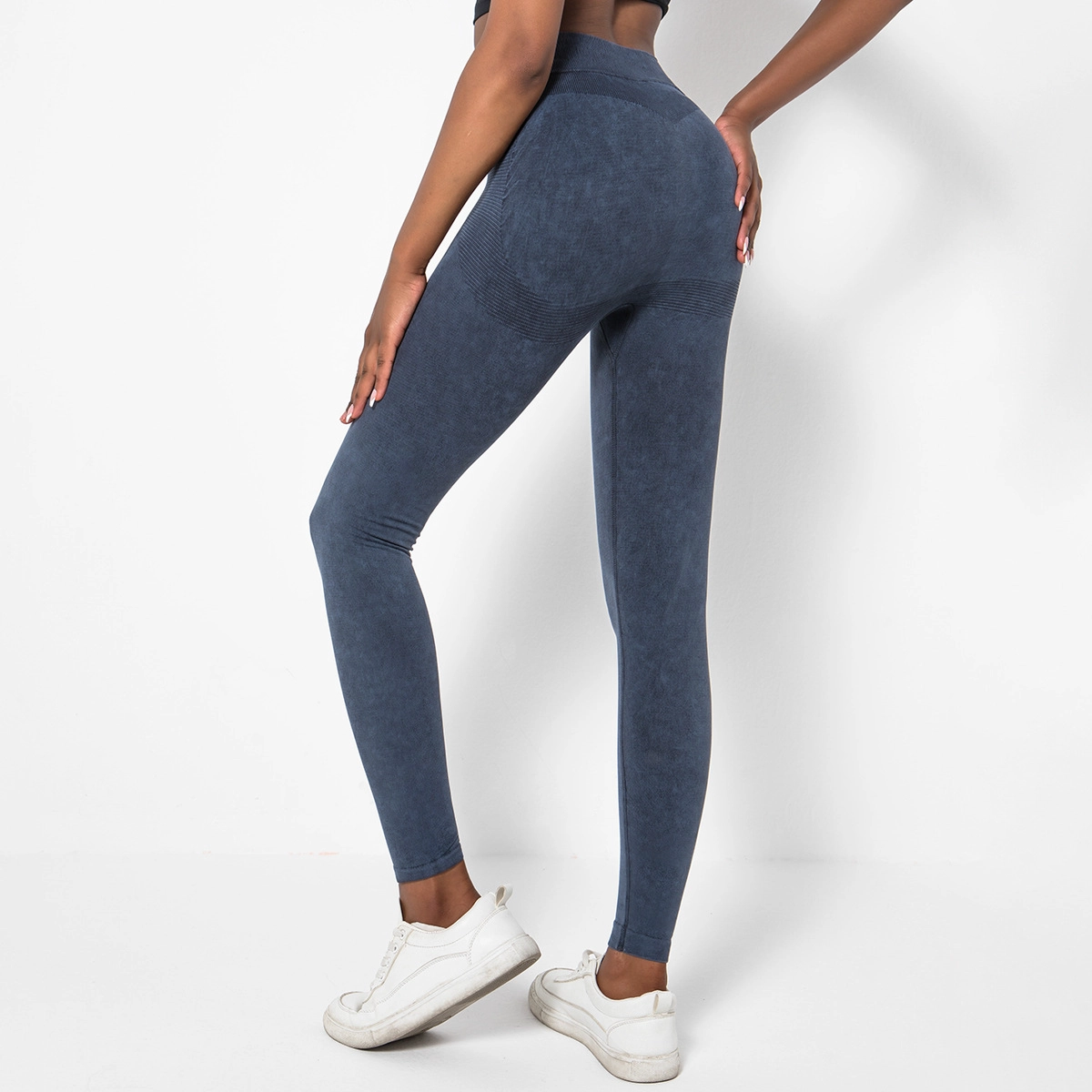 S-SHAPER Pinggang Tinggi Seamless Jeans Tiru Cetak Pembekal Tekan Ke Atas Fesyen Seluar Senaman untuk Wanita Cepat kering Athleisure