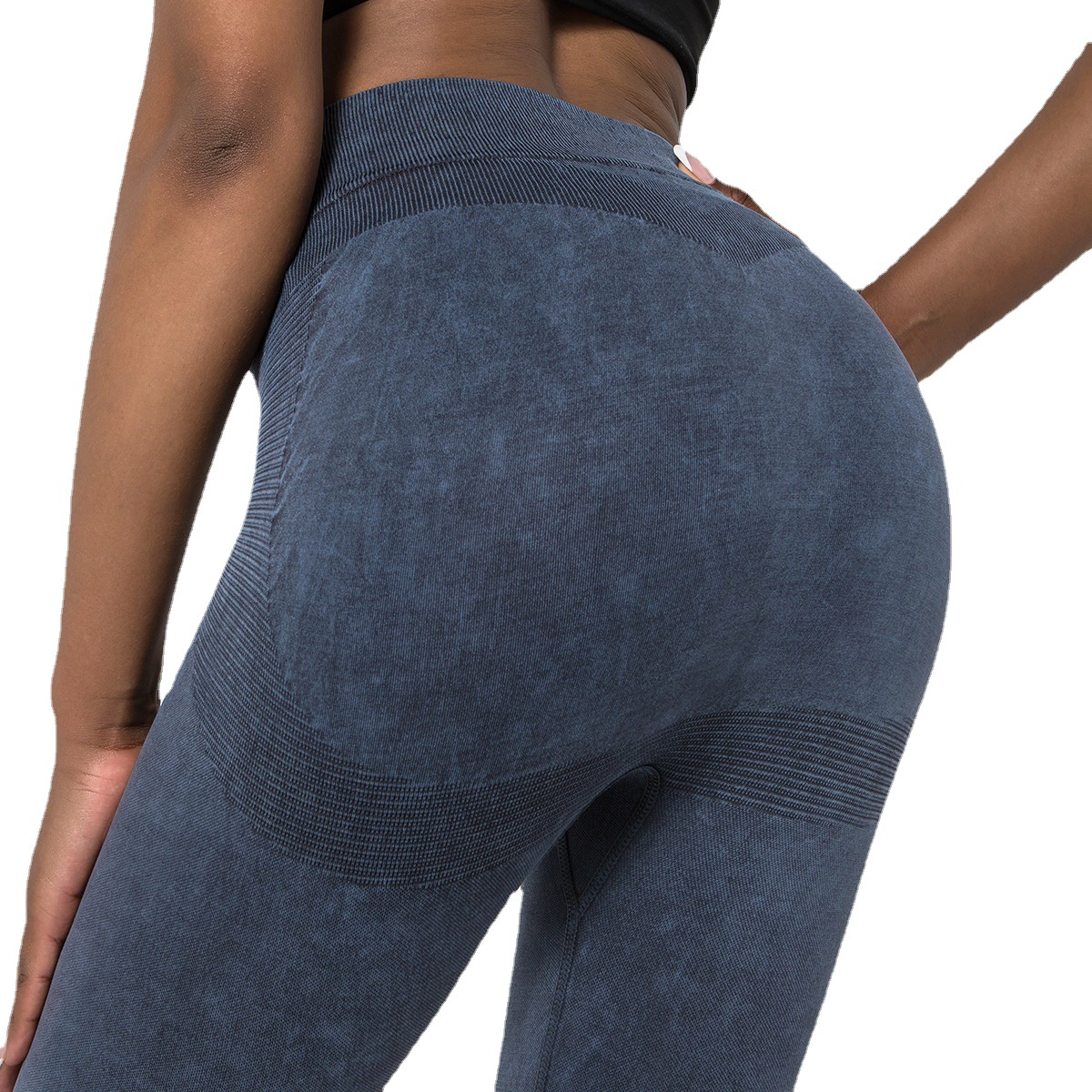 S-SHAPER Pinggang Tinggi Seamless Jeans Tiru Cetak Pembekal Tekan Ke Atas Fesyen Seluar Senaman untuk Wanita Cepat kering Athleisure