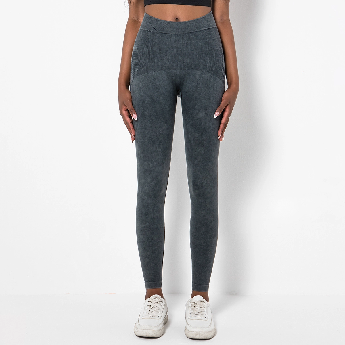 S-SHAPER Pinggang Tinggi Seamless Jeans Tiru Cetak Pembekal Tekan Ke Atas Fesyen Seluar Senaman untuk Wanita Cepat kering Athleisure