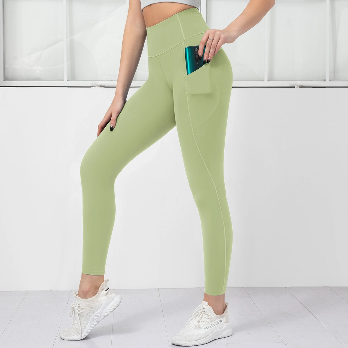 S-SHAPER أقمشة غير رسمية عالية الجودة للسيدات سراويل يوجا غير ملحومة ضيقة ضيقة بجيوب متعددة بخصر عالٍ سراويل لياقة بدنية