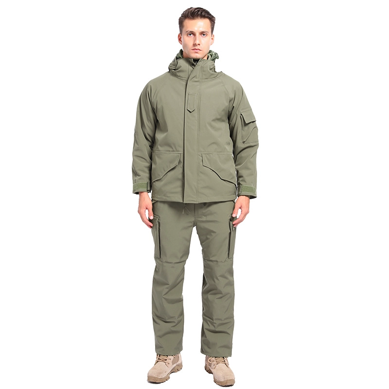 S-SHAPER para hombre, chaqueta táctica de lana cálida de invierno para exteriores, impermeable, abrigo con capucha, senderismo, conjunto de chaqueta y pantalones de concha suave
