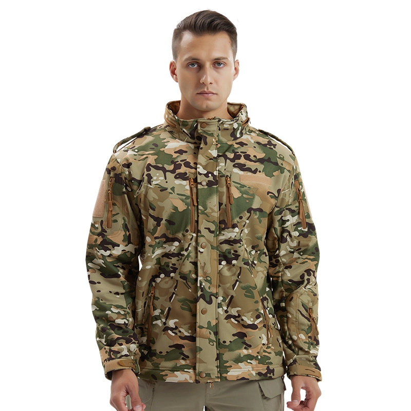 S-SHAPER Men Waterproof Compression Coat Soft Shell Jacket With Hooded Warm Polar Fleece Outdoor Jacket Manufacturer