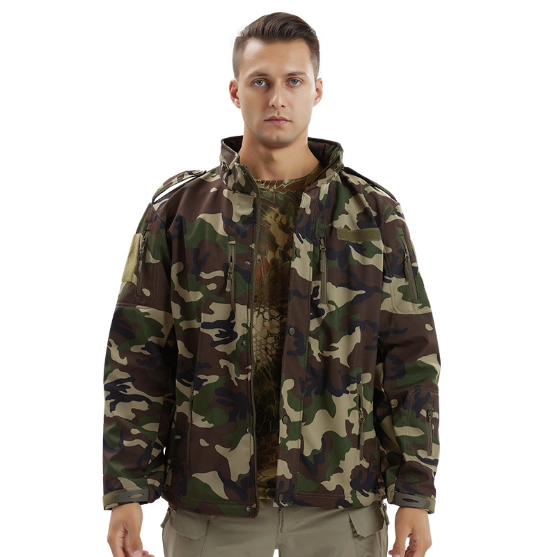 S-SHAPER Men Waterproof Compression Coat Soft Shell Jacket With Hooded Warm Polar Fleece Outdoor Jacket Manufacturer