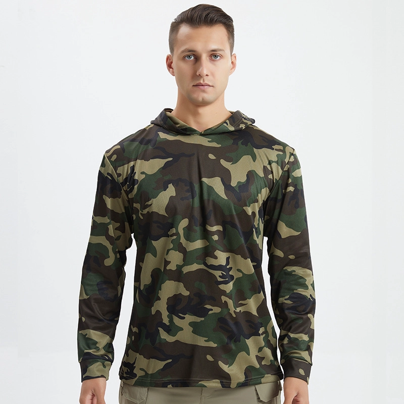 S-SHAPER Men Hunting Sun Shirts Manufacturer Long Sleeve Shirts With Hoodie Lightweight Hiking Running Outdoor Shirts