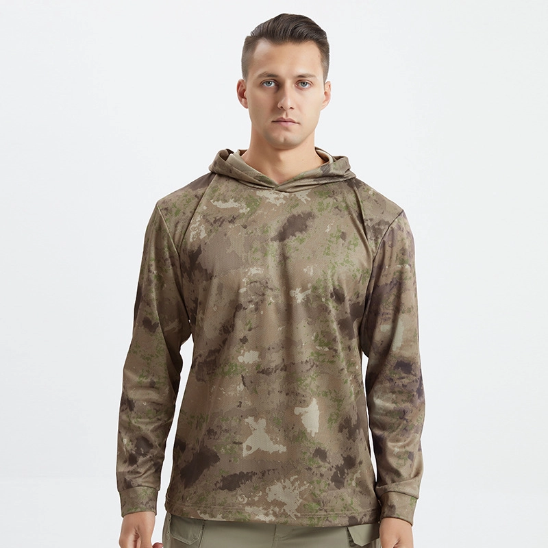 S-SHAPER Men Hunting Sun Shirts Manufacturer Long Sleeve Shirts With Hoodie Lightweight Hiking Running Outdoor Shirts