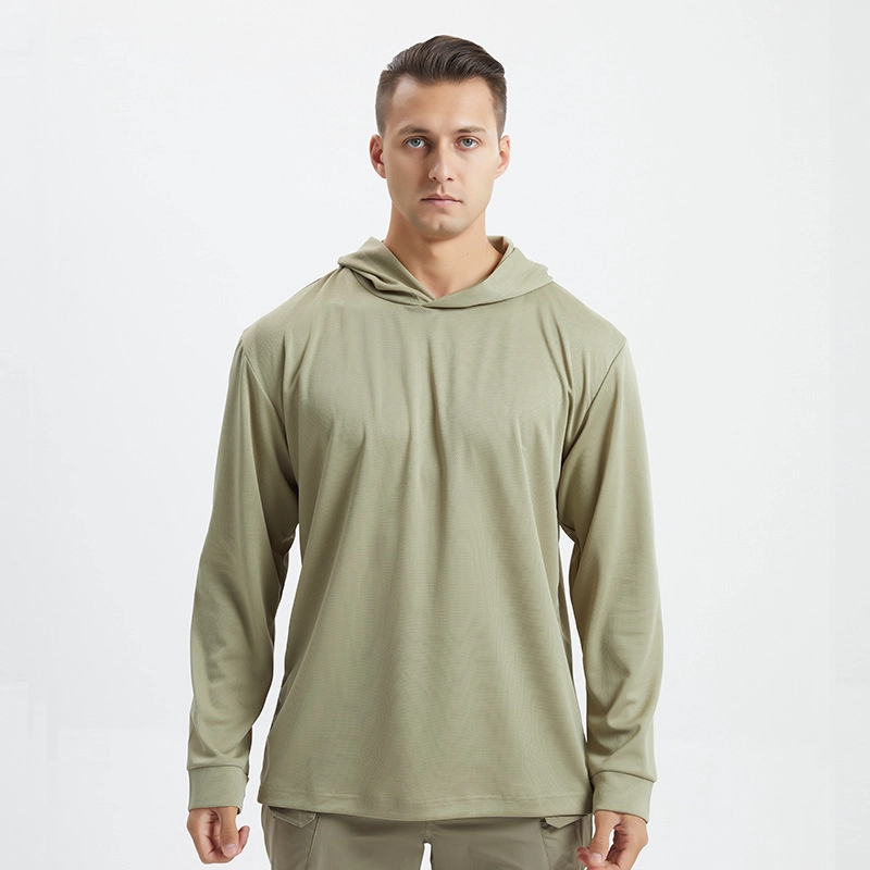 S-SHAPER Men Hunting Sun Shirts Manufacturer Long Sleeve Shirts With Hoodie Lightweight Hiking Running Outdoor Shirts