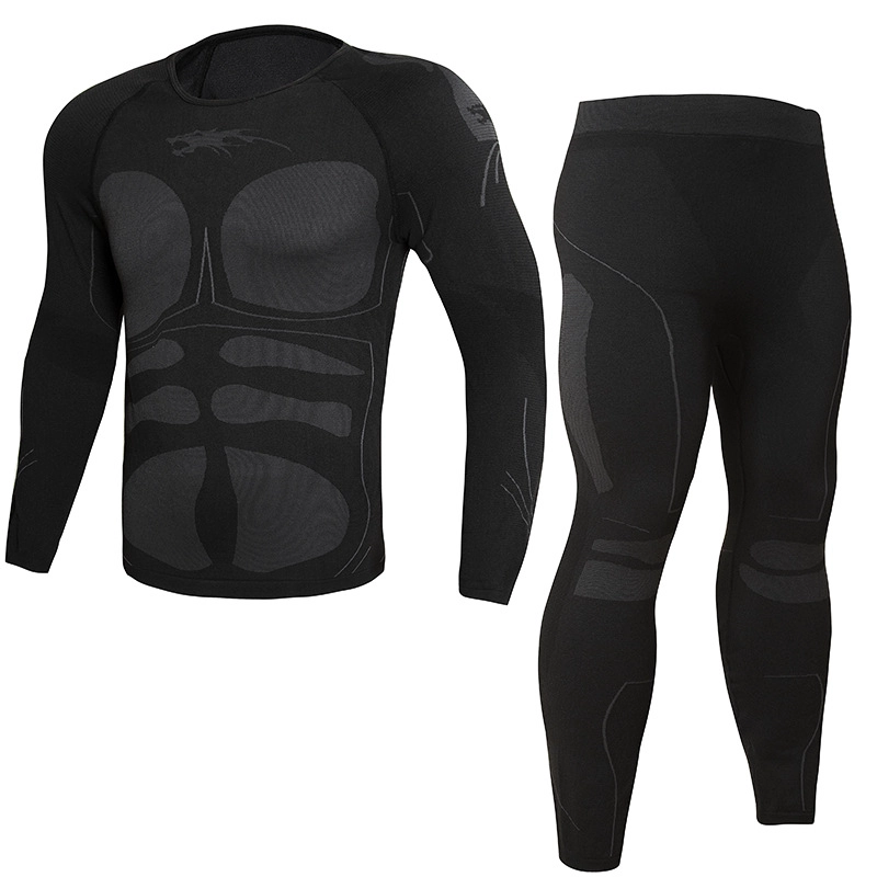 S-SHAPER Men's Thermal Underwear Fleece Lined Performance Fleece Tactical Sports Shapewear Thermal Set
