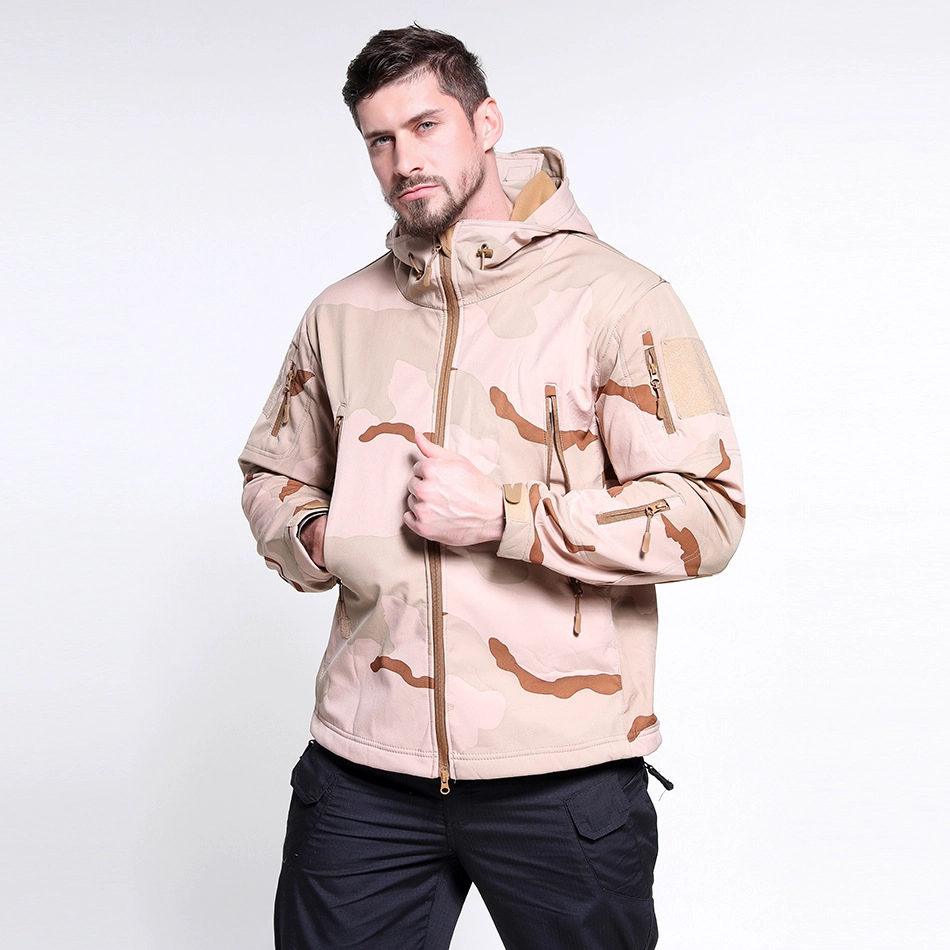 S-SHAPER Men's Outdoor Tactical Jackets Waterproof Fleece Hoodie Full Zip up Jackets Coats Polar Fleece Jacket