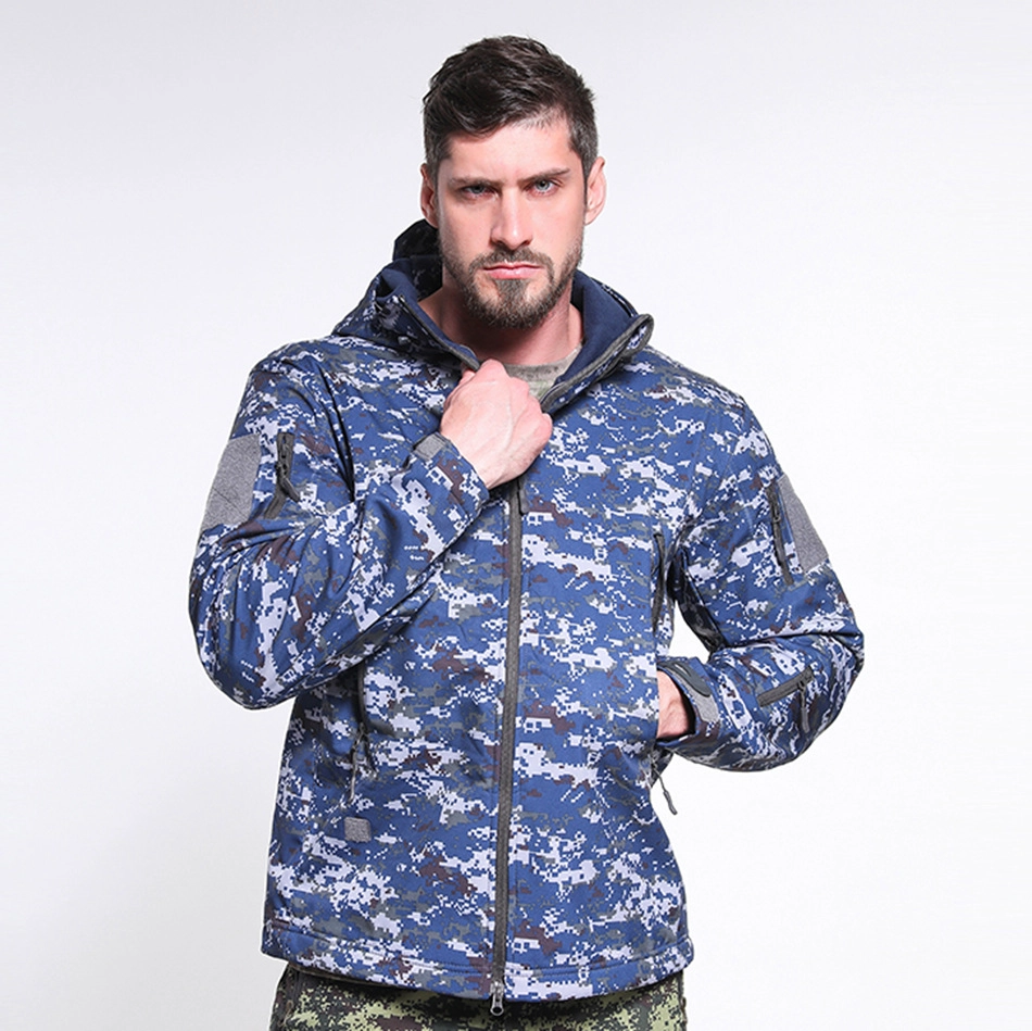 S-SHAPER Men's Outdoor Tactical Jackets Waterproof Fleece Hoodie Full Zip up Jackets Coats Polar Fleece Jacket