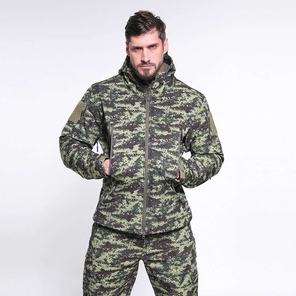 S-SHAPER Men's Outdoor Tactical Jackets Waterproof Fleece Hoodie Full Zip up Jackets Coats Polar Fleece Jacket