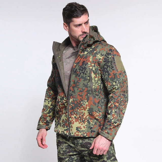 S-SHAPER Men's Outdoor Tactical Jackets Waterproof Fleece Hoodie Full Zip up Jackets Coats Polar Fleece Jacket