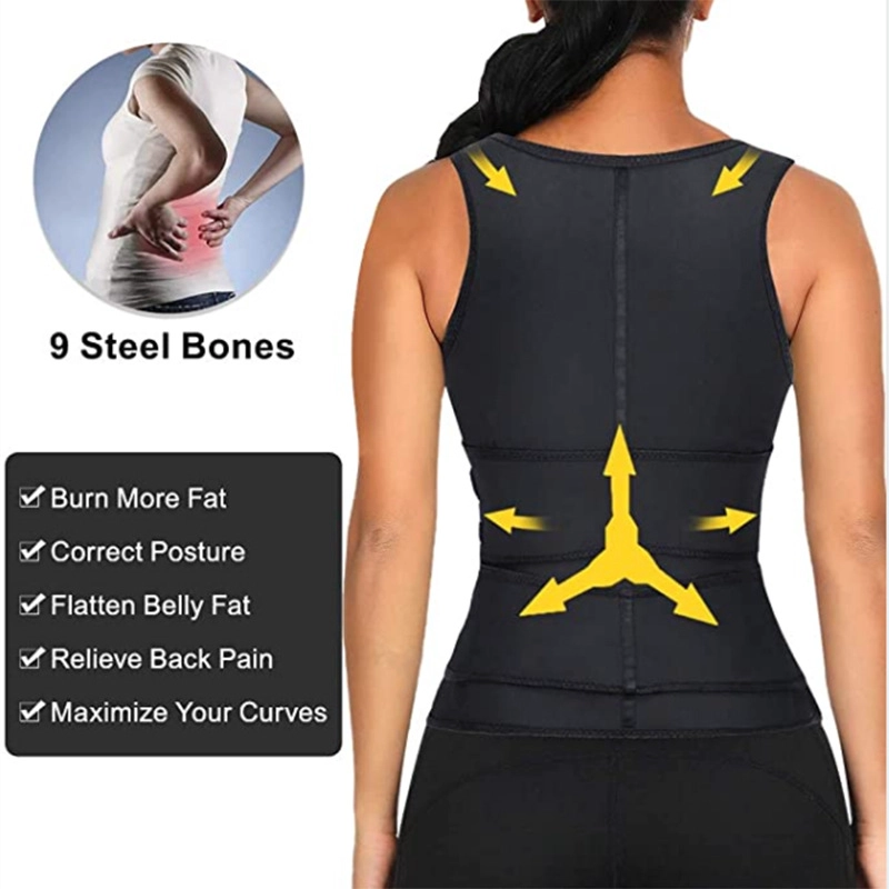 S-SHAPER Mujeres Látex 9 Huesos con cinturón doble Cintura Entrenador Cintura Cincher Fabricantes