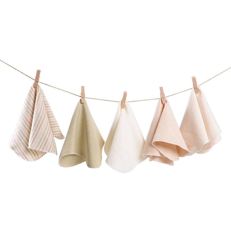 100% Organic Cotton Coloured Cotton newborn baby towel set newborn infant face towel