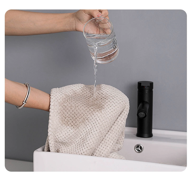Waffle Weave Microfiber Coral Velvet Bath Towel