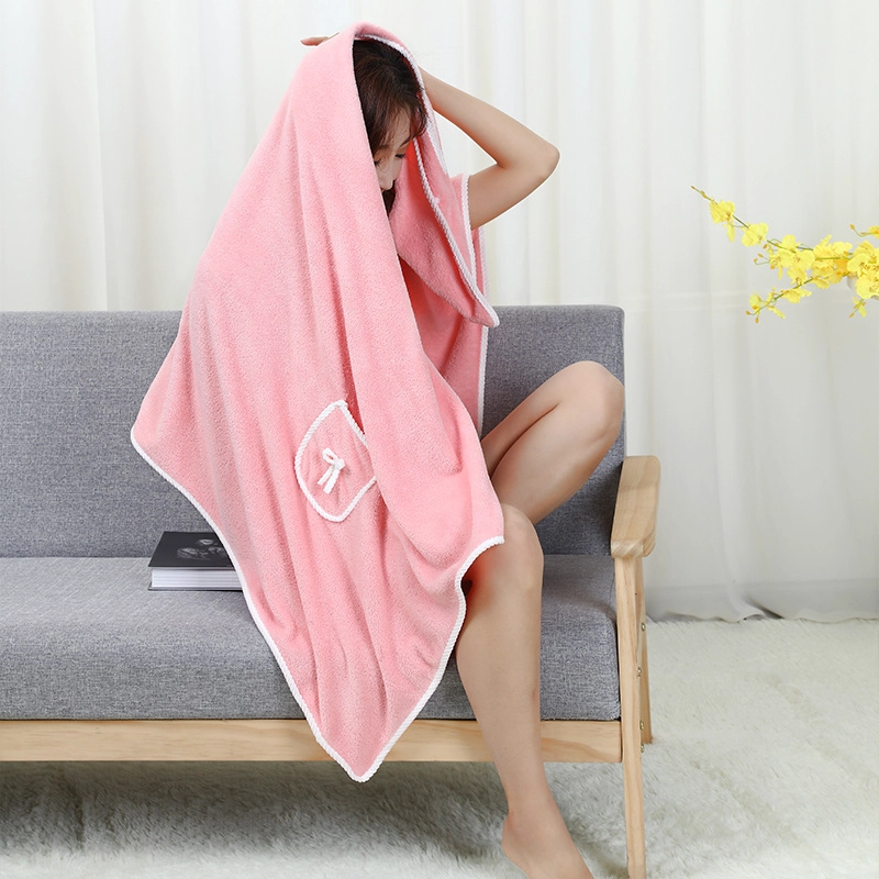 Coral Velvet Bath Skirt Wearable Bath Towel