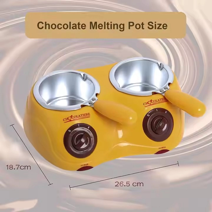 China China Chocolate Melting Pot Dual Electric Chocolate Fondue Wholesale manufacturer