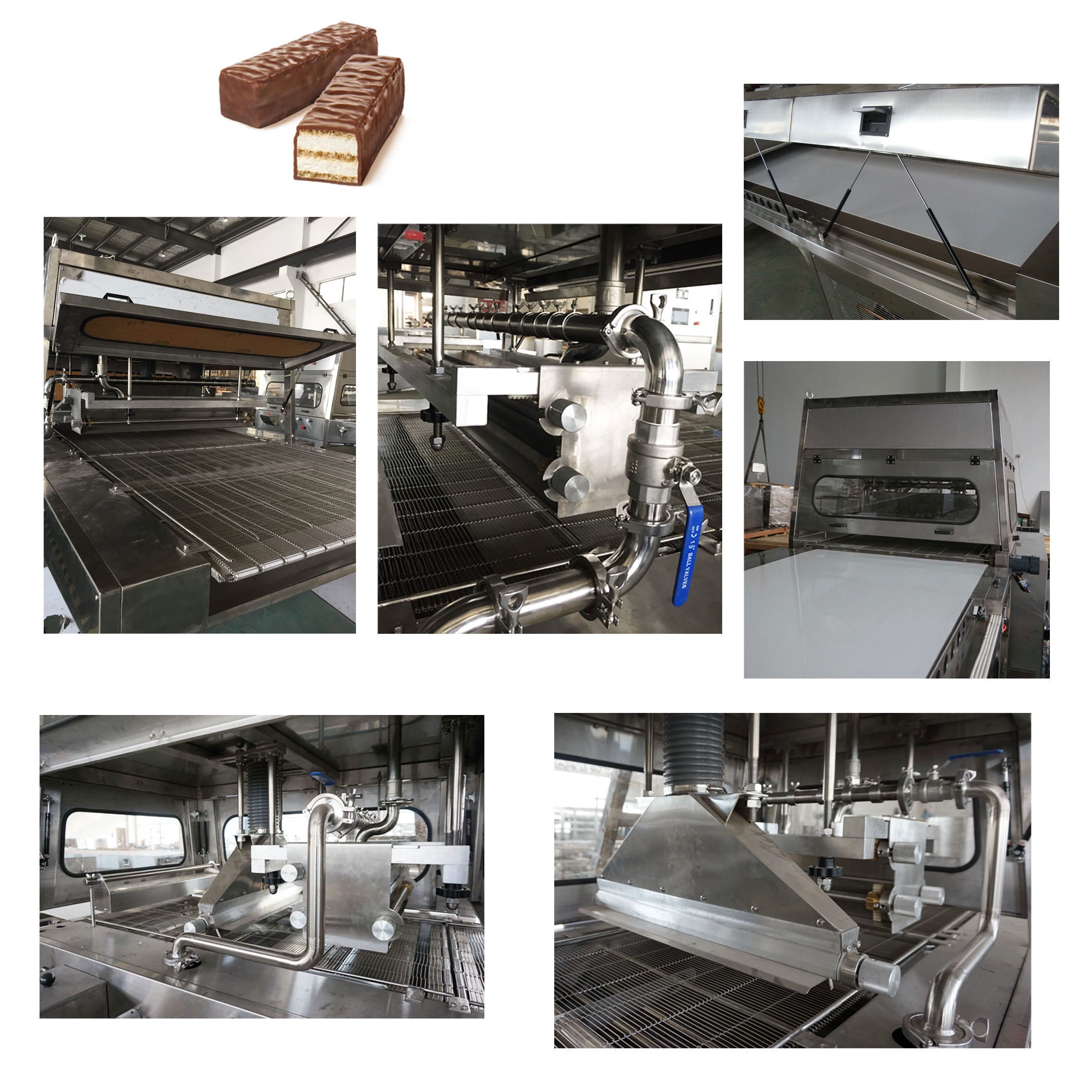Máquina para revestimento de chocolate wafer totalmente automática na China fabrica