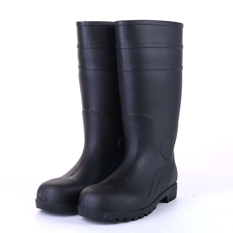 porcelana Botas de lluvia de seguridad de pvc industriales impermeables antideslizantes 801BB punta de acero fabricante Botas de lluvia de seguridad de pvc industriales impermeables antideslizantes 801BB punta de acero
