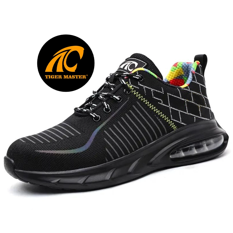 TM3163 Schwarze, leichte Sicherheitssportschuhe für Herren mit Stahlkappe