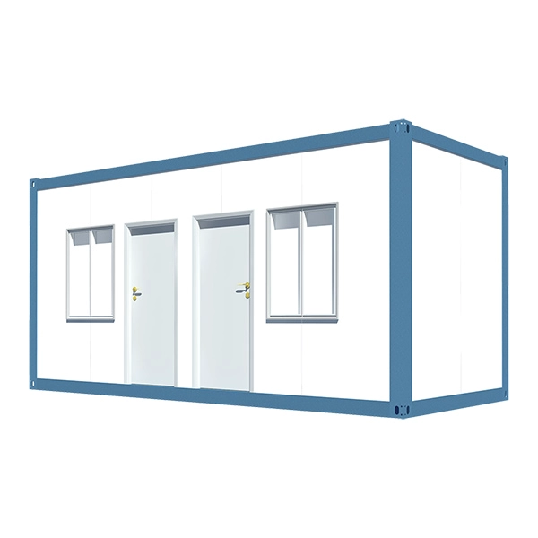 flat pack double dormitory container house 2-room prefab worker accommodation