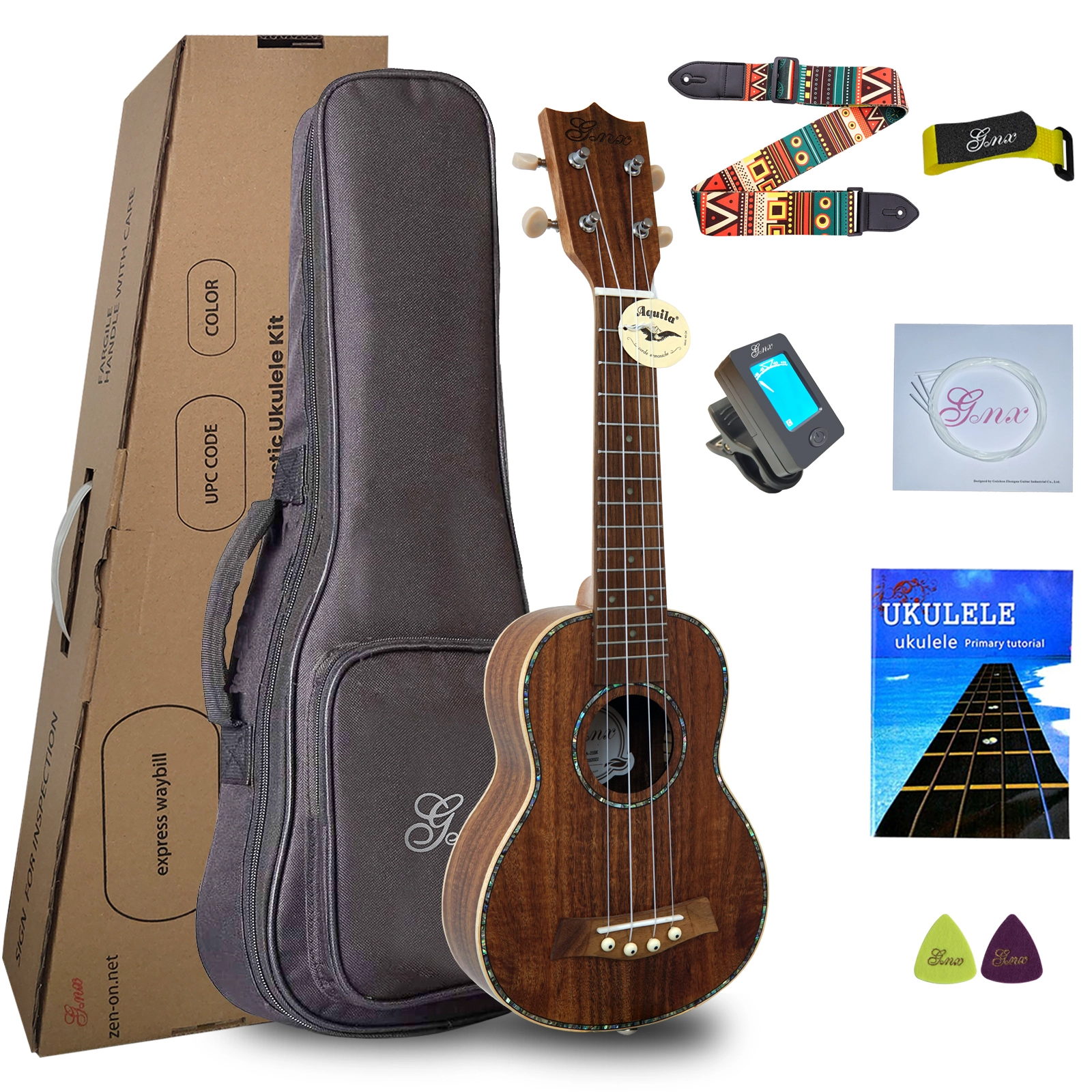 China GMX Soprano Ukulele for Kids Adults Beginners 21 Inch Ukelele with Gig Bag,Strap,2 Felt Picks,Tuner,Nylon String,Straping Tape manufacturer