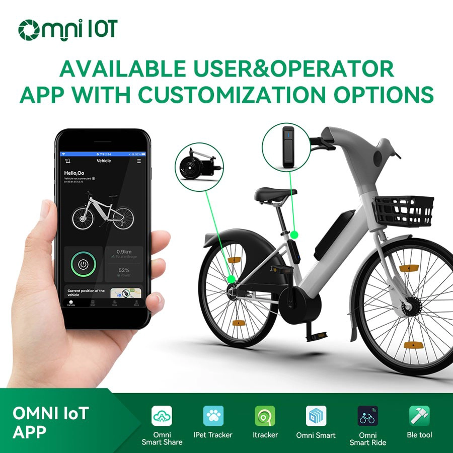 El rastreador GPS IoT funciona con Hub Lock para bicicletas eléctricas de alquiler