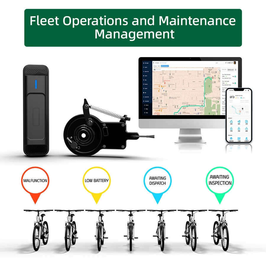 El rastreador GPS IoT funciona con Hub Lock para bicicletas eléctricas de alquiler