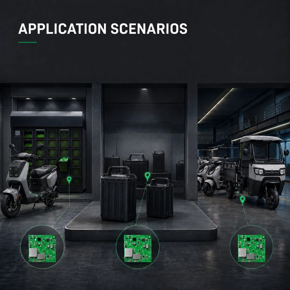 Módulo de rastreamento GPS IoT para baterias elétricas de duas rodas