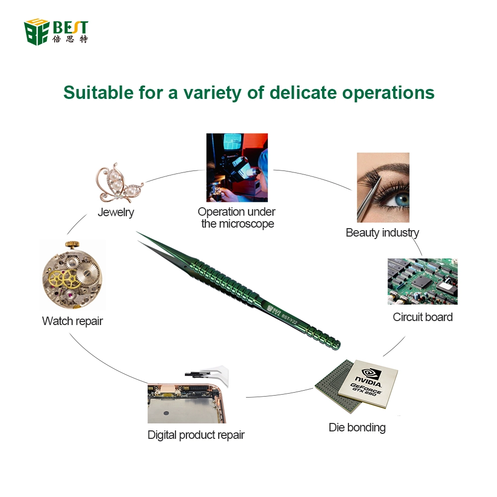 BST-Y22 Handyreparaturpinzette für Fingerabdrücke mit fliegendem Draht Titanlegierung Handyreparaturpinzette Präzisionspinzette für Fingerabdrücke mit fliegendem Draht gerade Spitze handpolierte superharte Spezialspitze