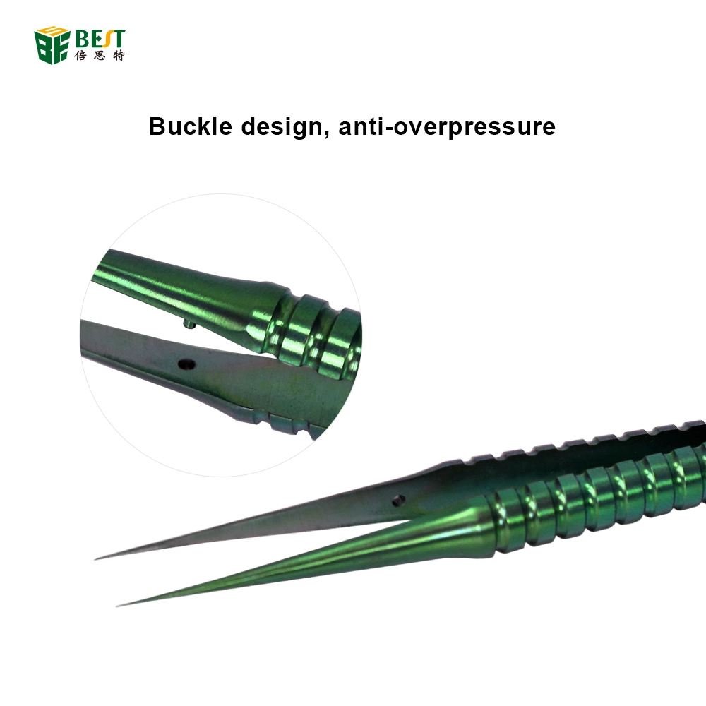 BST-Y22 Handyreparaturpinzette für Fingerabdrücke mit fliegendem Draht Titanlegierung Handyreparaturpinzette Präzisionspinzette für Fingerabdrücke mit fliegendem Draht gerade Spitze handpolierte superharte Spezialspitze