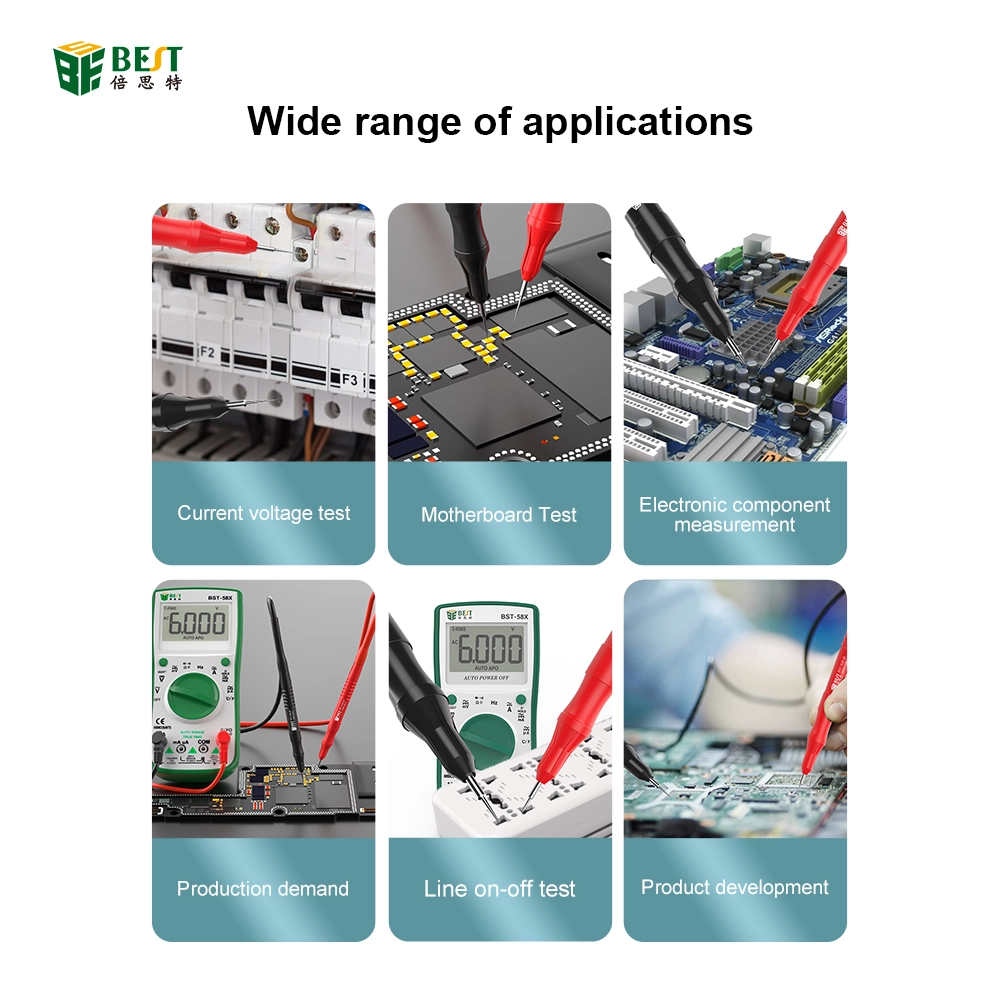 BST-020-JP multimeter superconducting fine-pointed meter multimeter pen line extra-sharp steel needle anti-scalding antifreeze silicone wire 20A high current alloy steel meter needle extra-sharp replaceable head