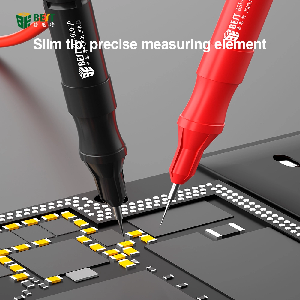BST-020-JP multimeter superconducting fine-pointed meter multimeter pen line extra-sharp steel needle anti-scalding antifreeze silicone wire 20A high current alloy steel meter needle extra-sharp replaceable head