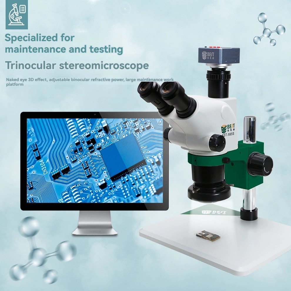 Trinocular Stereo Microscope China Factory, Microscope Manufacturer, Mobile Phone Repair Tool Wholesaler, Besttool Supplier BST-X65S