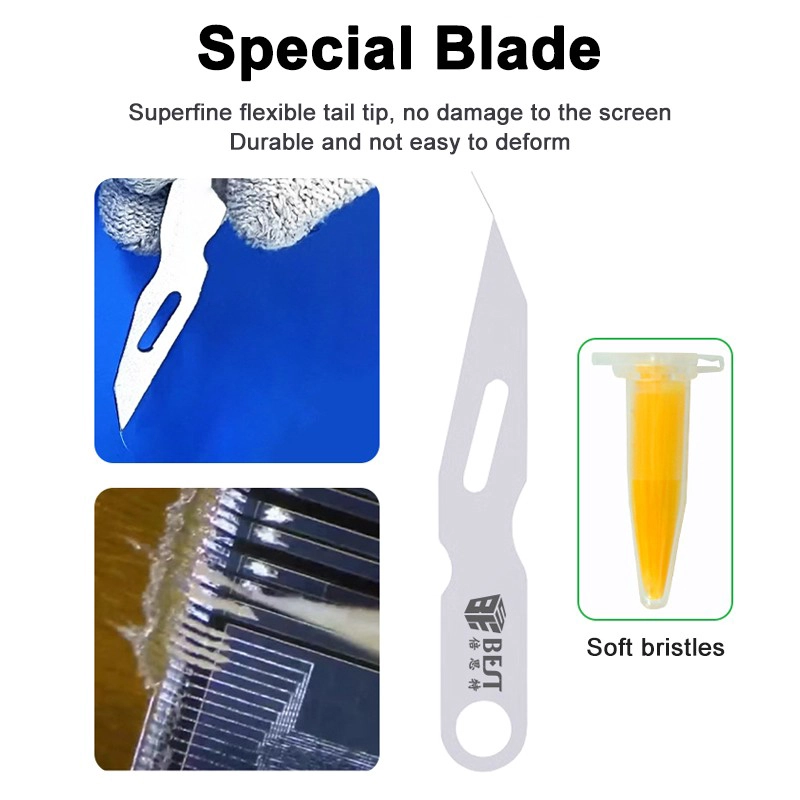 BST-67 Sliver Paste Blade Set 0.01mm Miv for LCD Line Repair Dare File