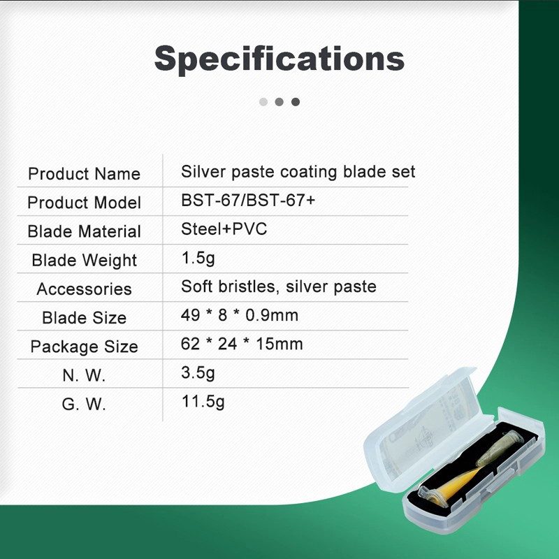 BST-67 Sliver Paste Blade Set 0.01mm Miv for LCD Line Repair Dare File