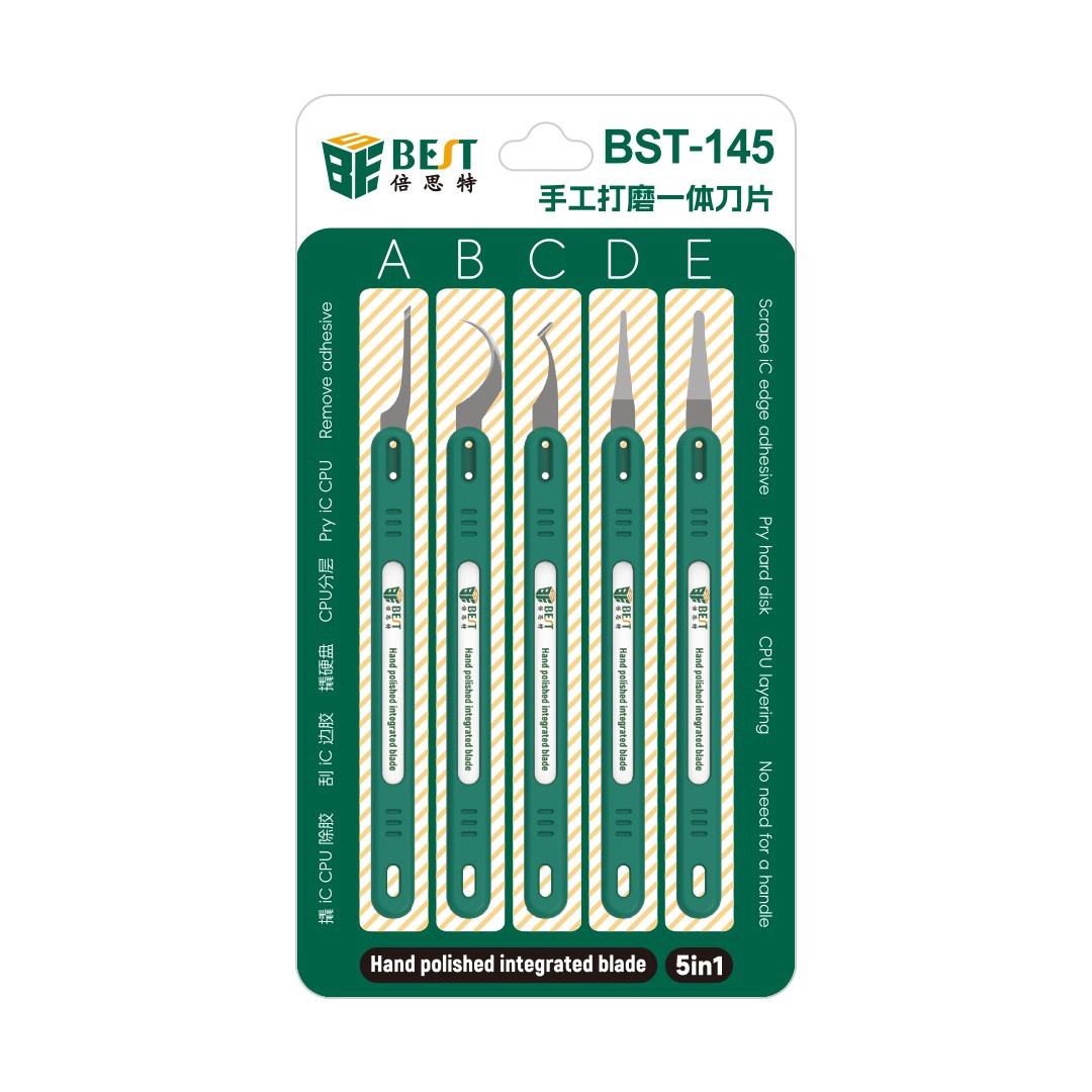 Chine Lames de finition manuelle d'usine pour PCB Underfill Clean 5 en 1 Fabricant d'outils de réparation Fournisseur d'outils de précision BST-145