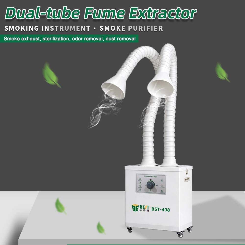 China Factory Dual-tube Design Fume Extractor Soldering Fume Purification Repair Tools Supplier BST-498