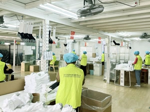 Taller de pruebas de fábrica de producción de calcetines y taller de I  D