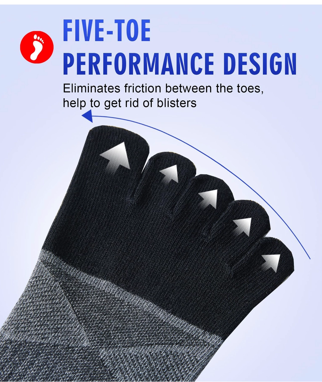 Breathable toe socks for DDP shipping