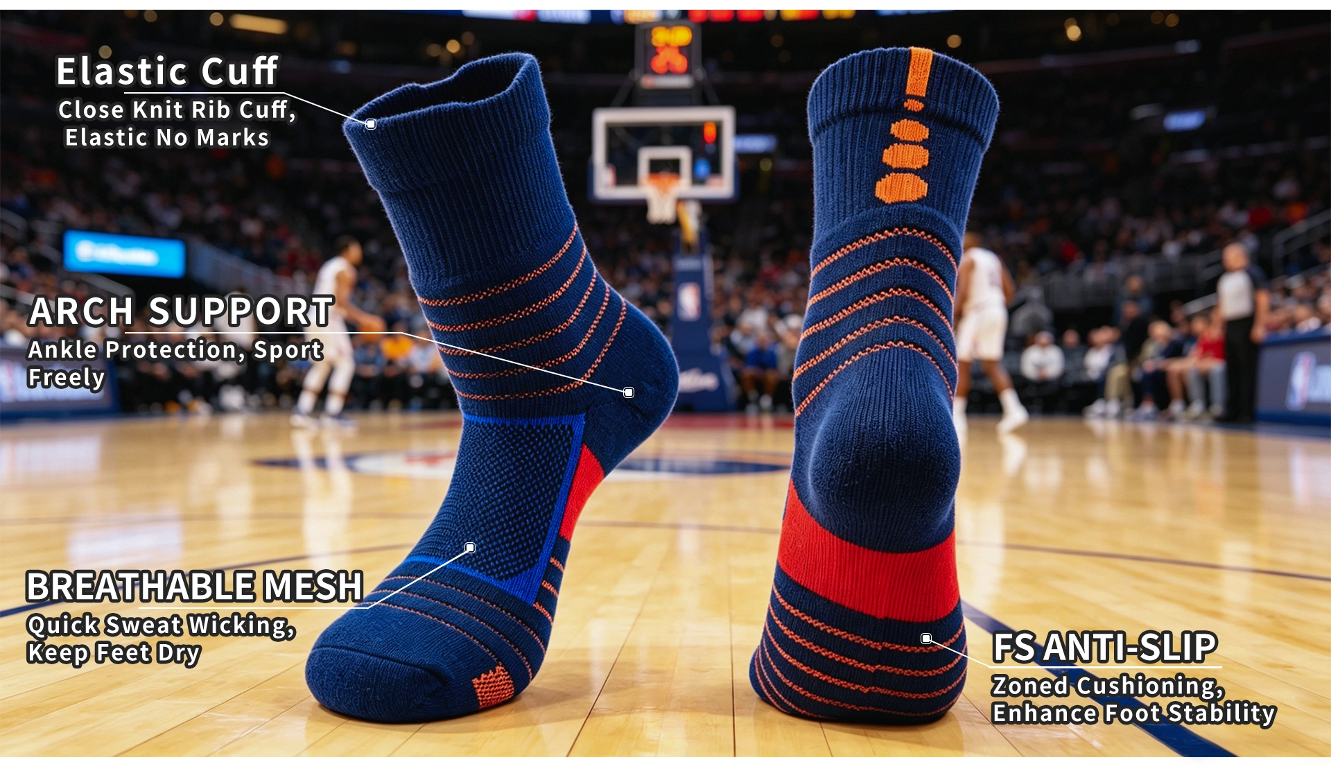 Wholesale bulk order non-slip running socks for sale