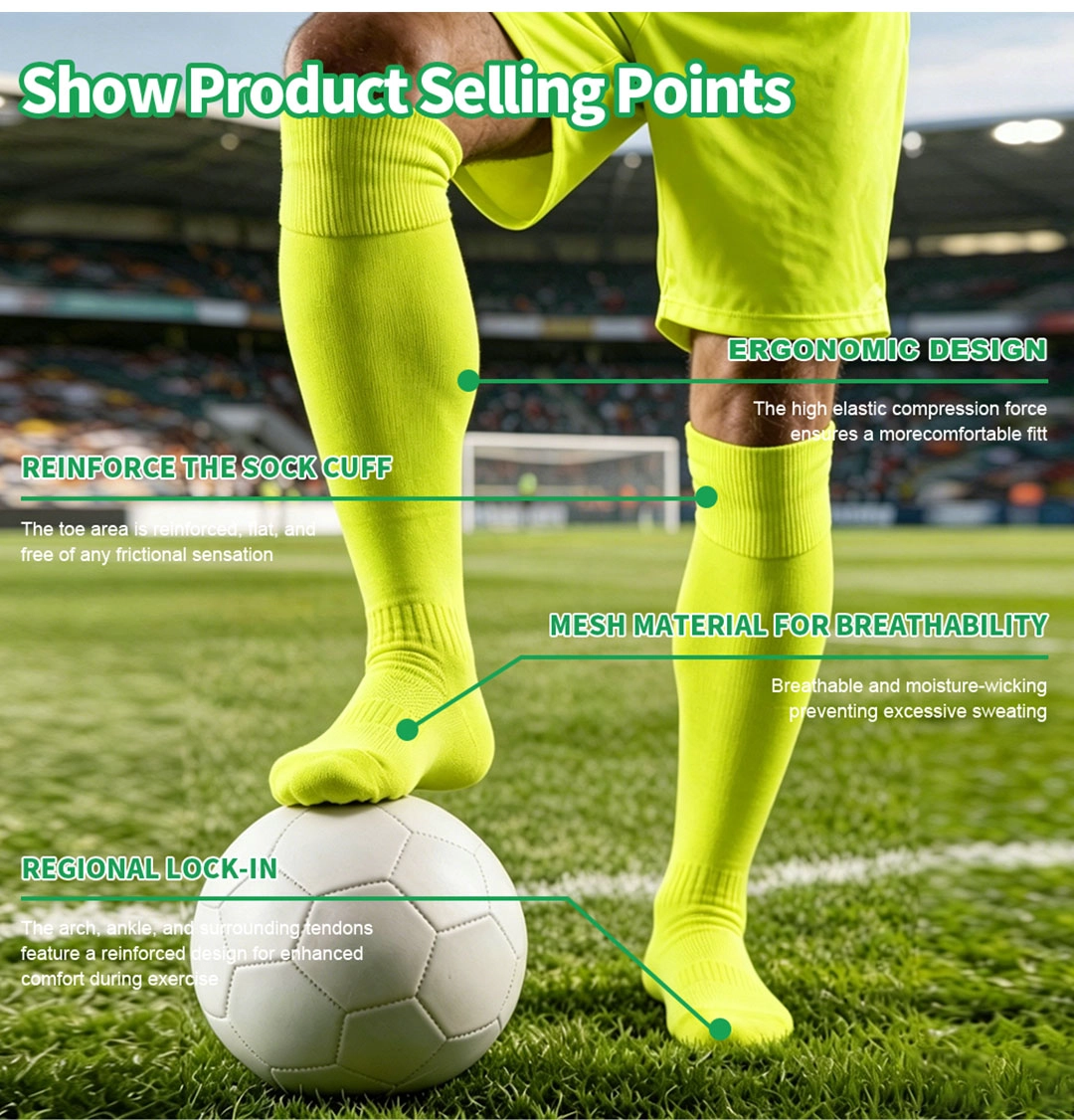 Custom logo football socks low MOQ china