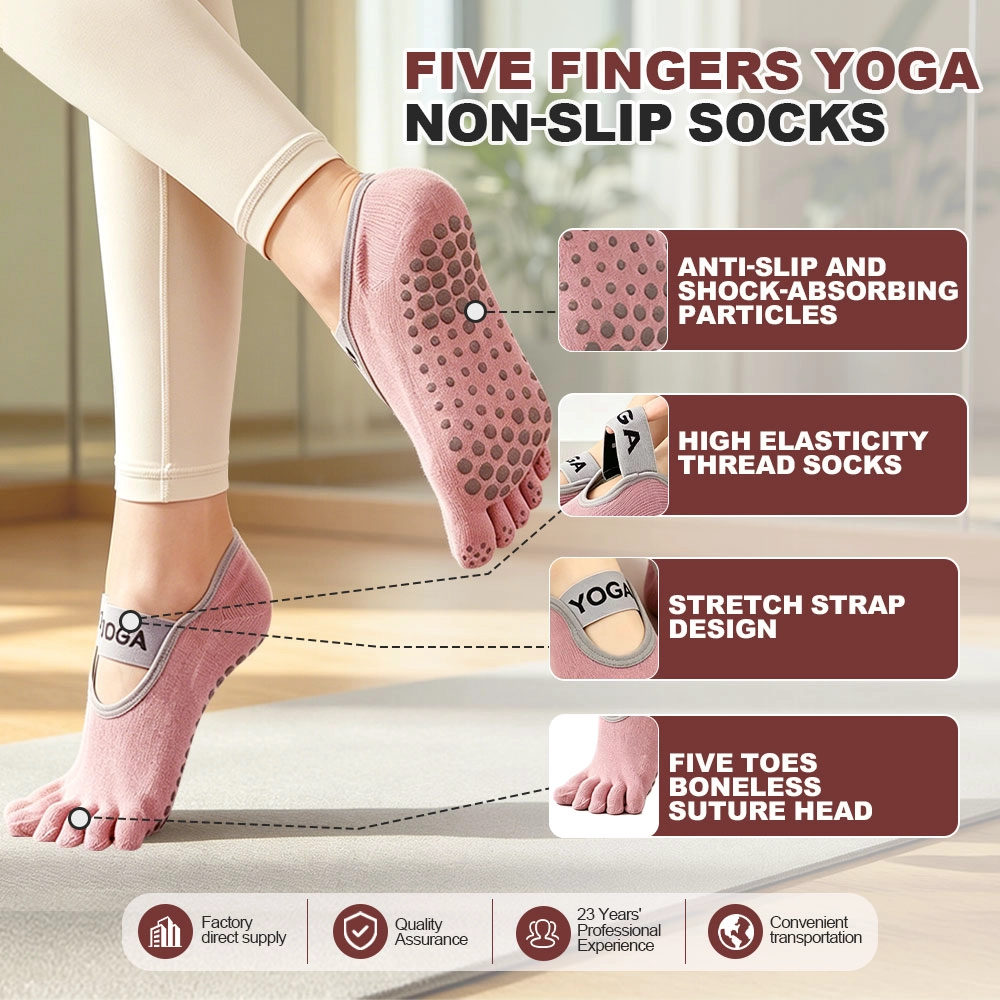 Chine Chaussettes antidérapantes amples avec logo OEM pour femmes, en coton de compression, avec poignée de Yoga, Pilates personnalisées fabricant