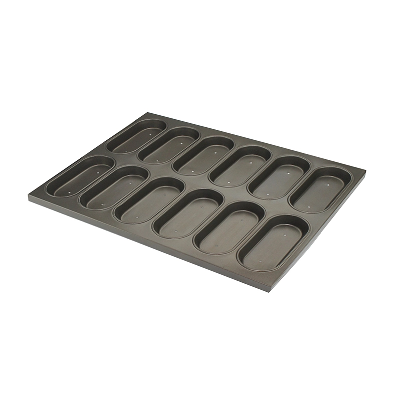 Custom Alusteel Non Stick Hot Dog Burger Bun Bread Baking Tray Pan