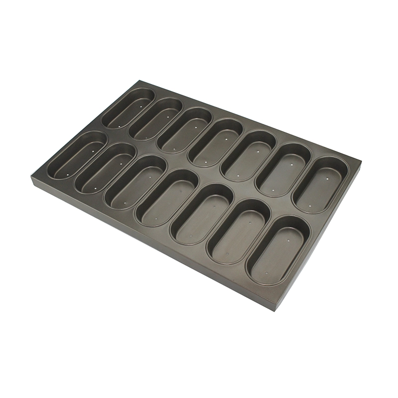 Custom Alusteel Non Stick Hot Dog Burger Bun Bread Baking Tray Pan
