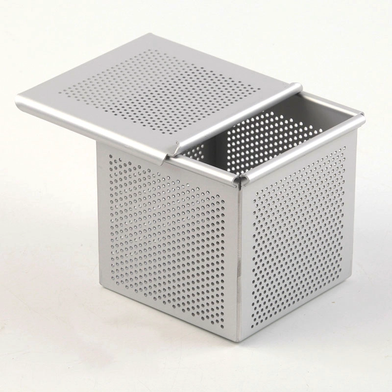 Mini molde cuadrado de aluminio para pan pequeño con tapa