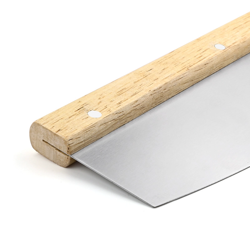 Professional Pizza Cutter Rocker Knife with Wooden Handle and Blade Cover