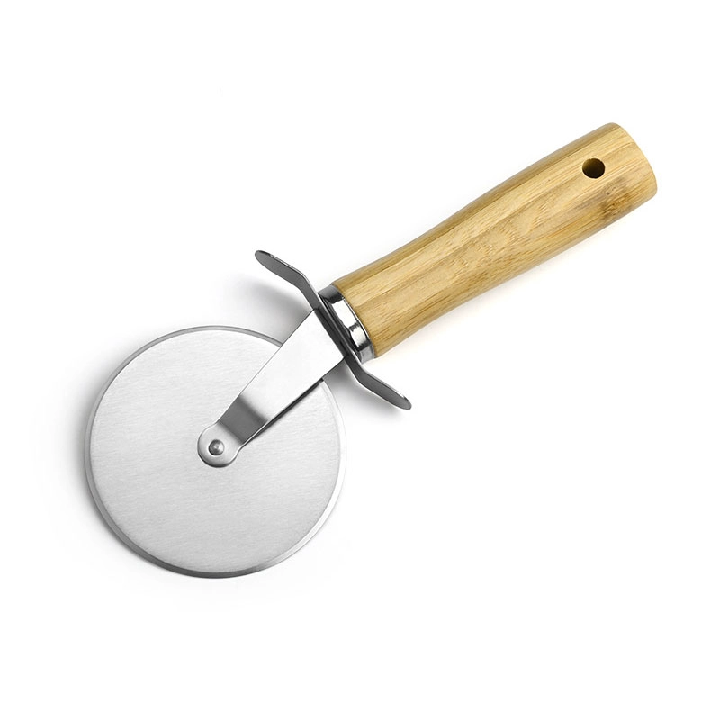 China Pizza Cutter Wheel Slicer Pizza Knife with Wooden Handle manufacturer