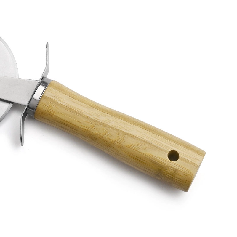 Pizza Cutter Wheel Slicer Pizza Knife with Wooden Handle