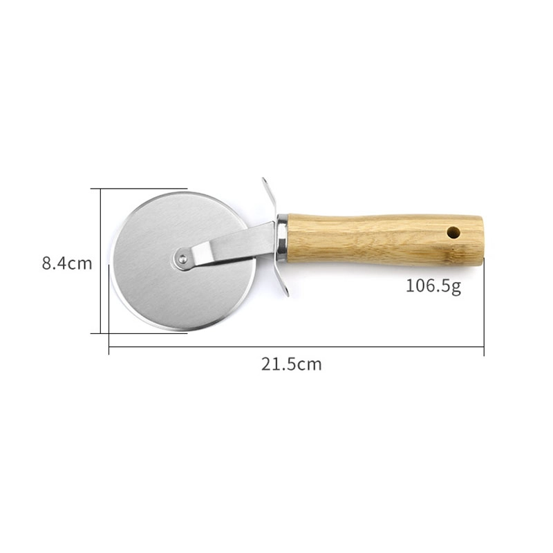 Pizza Cutter Wheel Slicer Pizza Knife with Wooden Handle