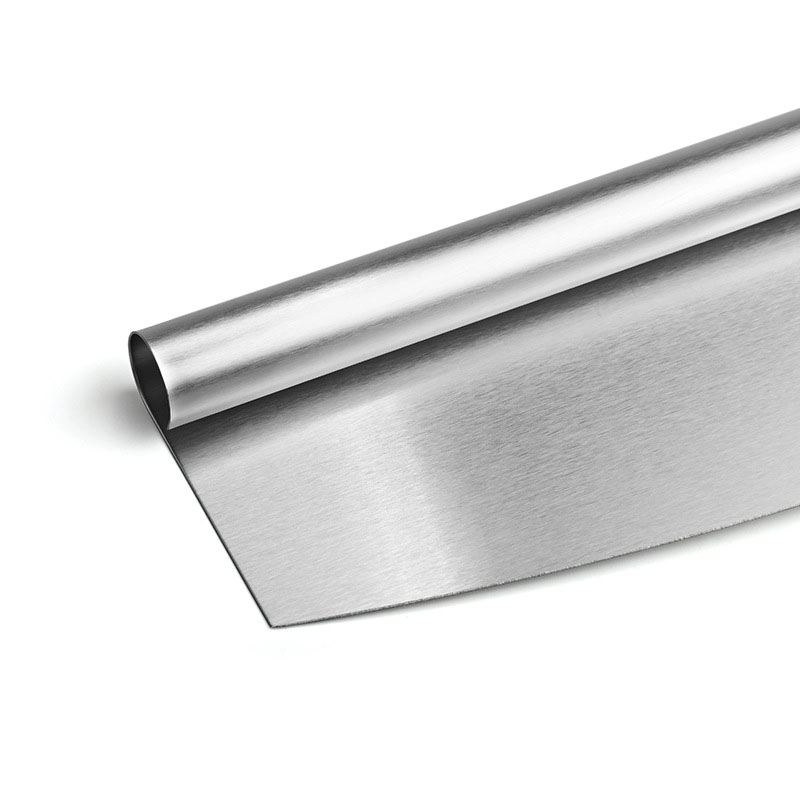 Cuchillo basculante cortador de pizza de acero inoxidable con tapa
